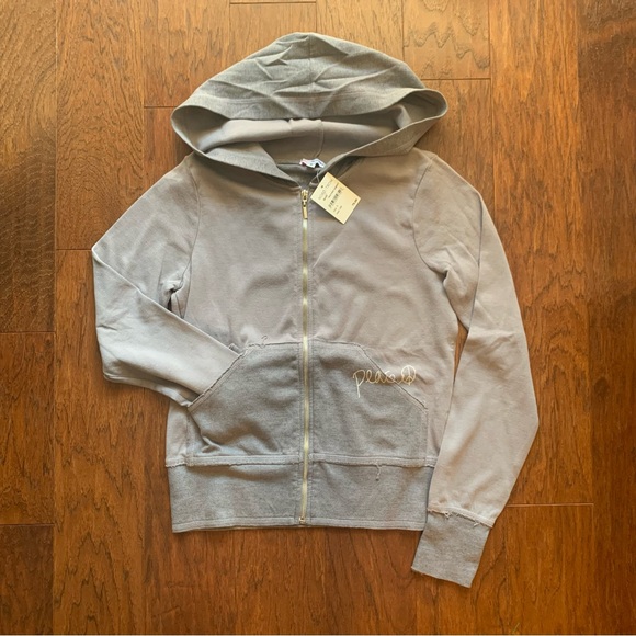 American Buddha Tops - American Buddha Tonal Gray Peace Hoodie - Size S